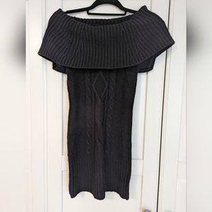 Guess Black Off-the-Shoulder Sweater Dress - XS